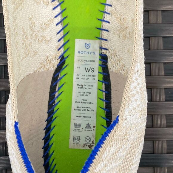 Rothy square toe Lily, knit pattern shoes, women’s size 9 - Picture 6 of 8